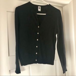 Gap Black Cardigan with Crystal Buttons